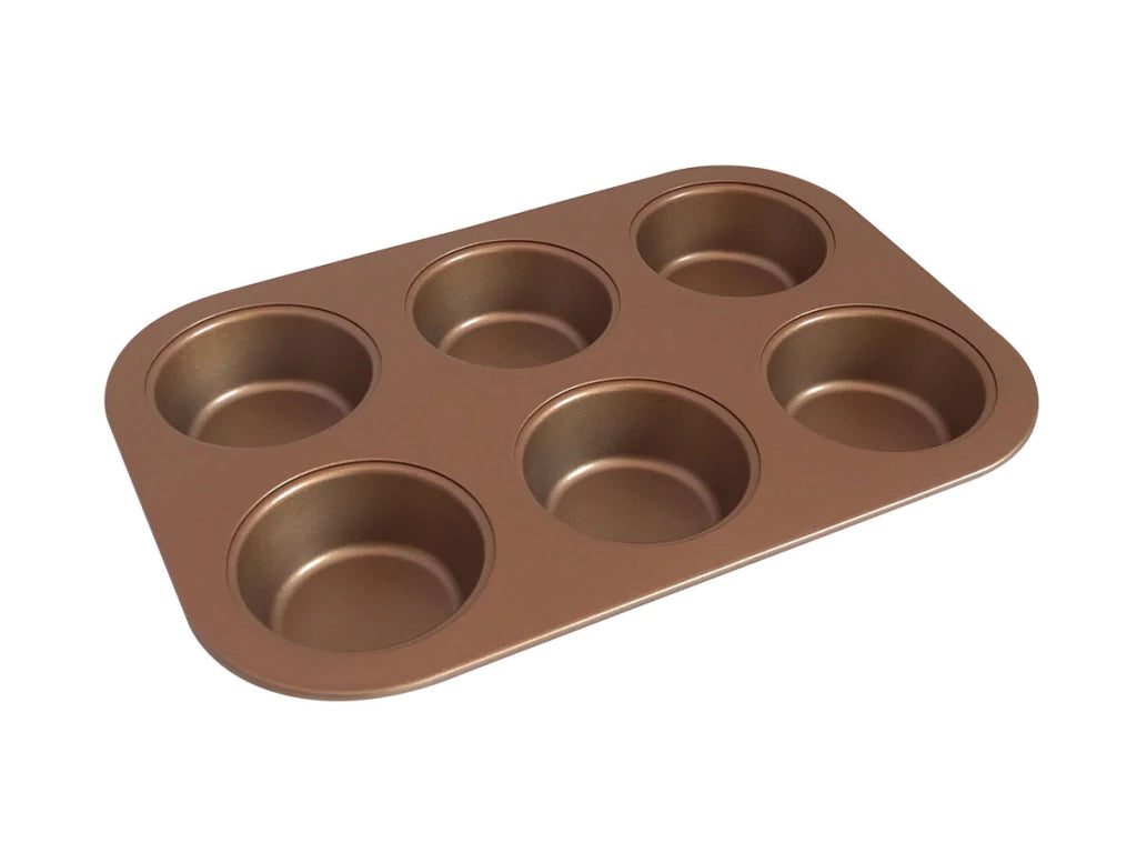 Molde Muffins X 6 Doble Capa Acero Carbono