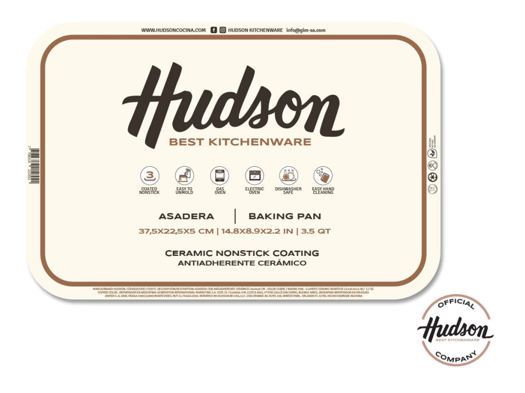 Asadera Rectangular Doble Antiadherente 37.5 Cm Color Cobre