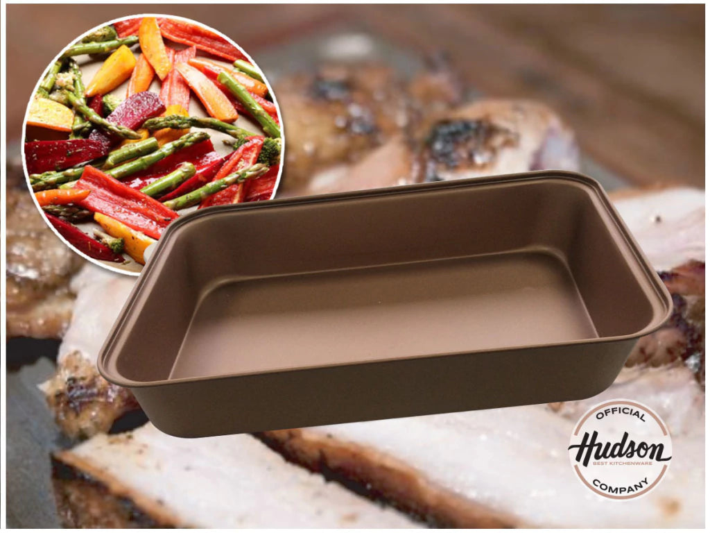 Asadera Rectangular Doble Antiadherente 37.5 Cm Color Cobre