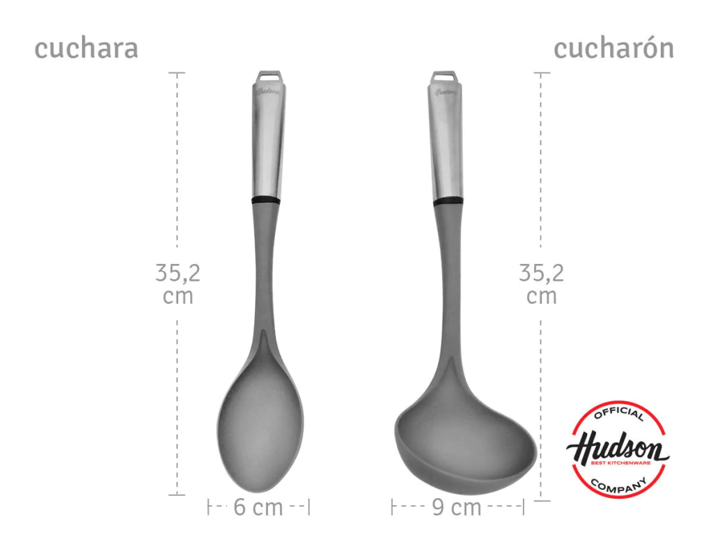 Set de 6 Utensilios de Nylon Y Acero Inoxidable