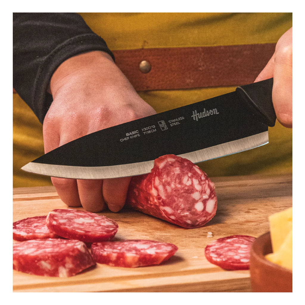 Cuchillo Chef 7'' Basic Acero Inoxidable Negro