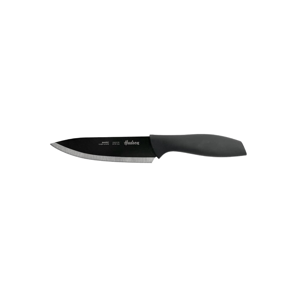 Cuchillo Chef 6 Basic Linea Hudson Acero Inoxidable Negro