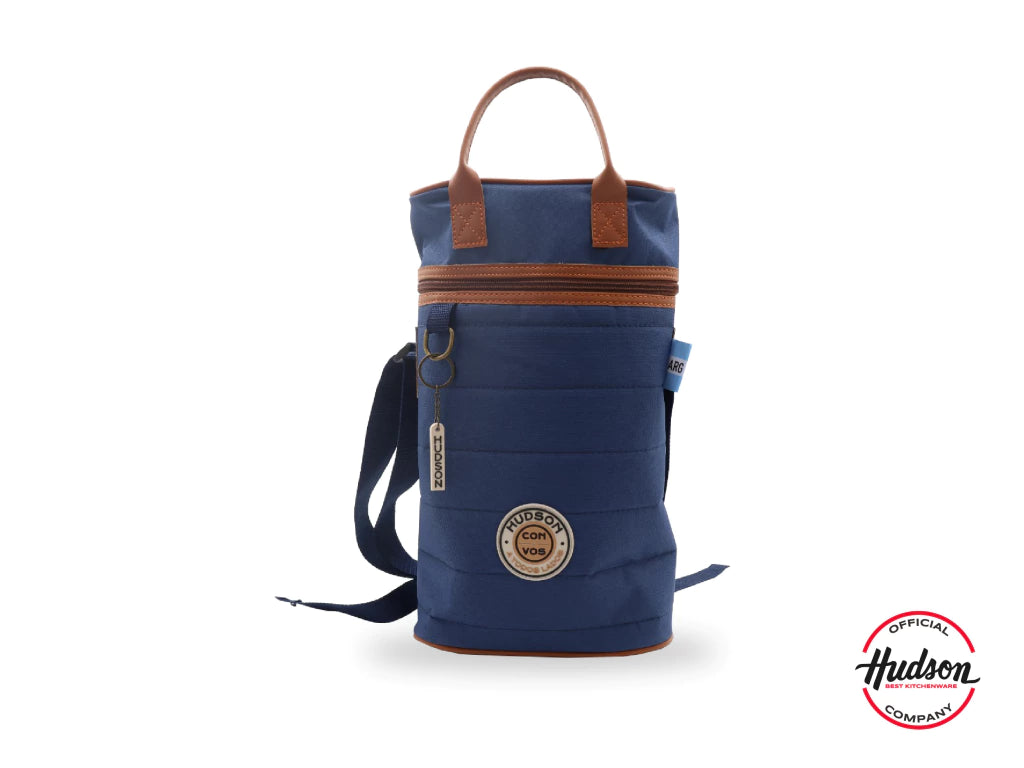 Bolso Matero Azul 38 cm Base Cuero Sintetico + Tiras Regulables