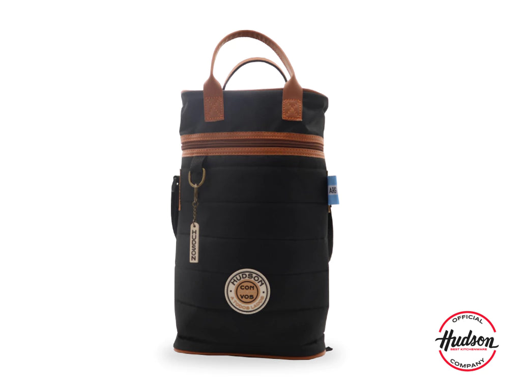 Bolso Matero Negro 38 cm Base Cuero Sintetico + Tiras Regulables