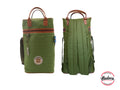 Bolso Matero Verde 38 cm Base Cuero Sintetico + Tiras Regulables