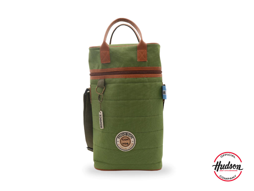 Bolso Matero Verde 38 cm Base Cuero Sintetico + Tiras Regulables