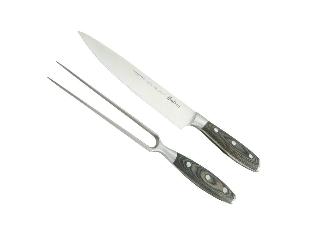 Cuchillo y Tenedor 20 cm de Acero Inoxidable p/ Parrilla
