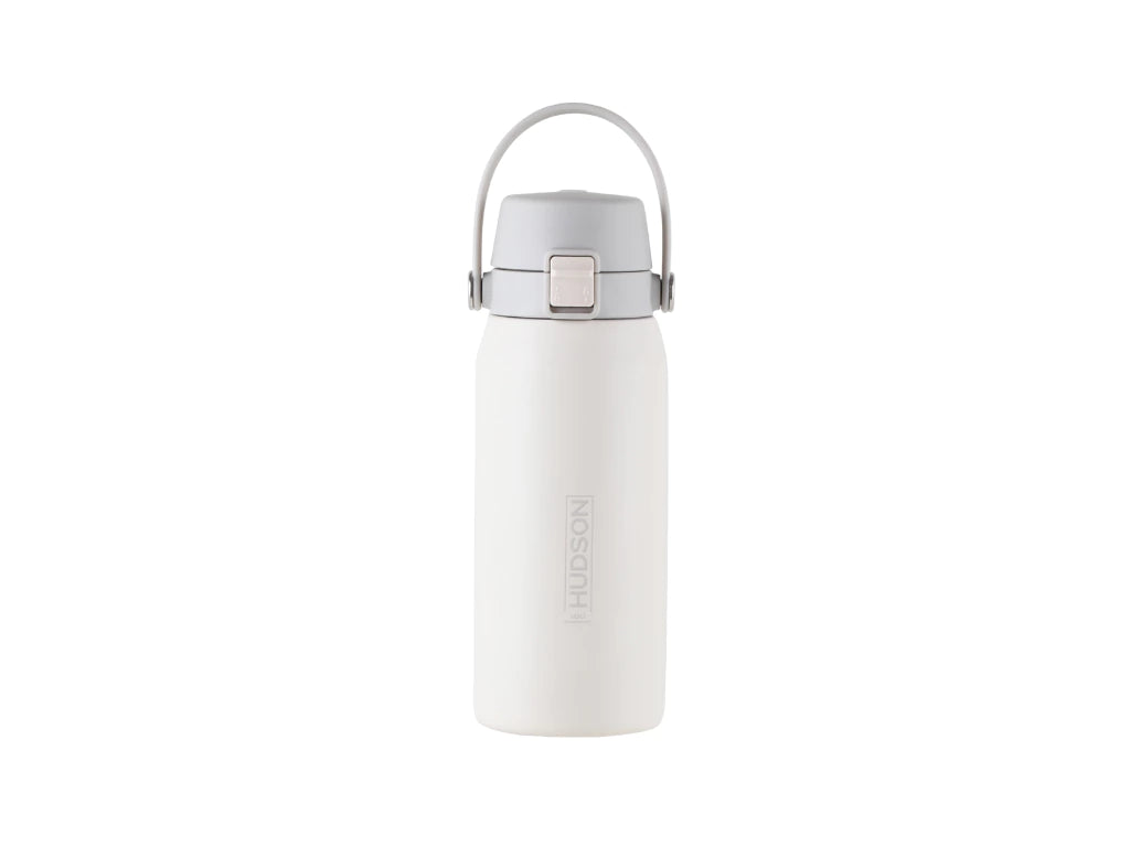 Botella Deportiva Crema 500 ml Aislación Doble Pared + Tapa Flip