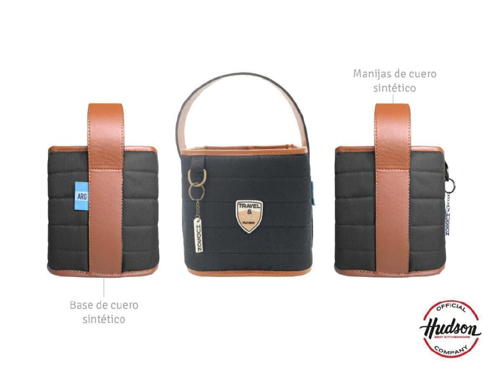 Set de Yerbera y Matera Estilo Canasta Negro