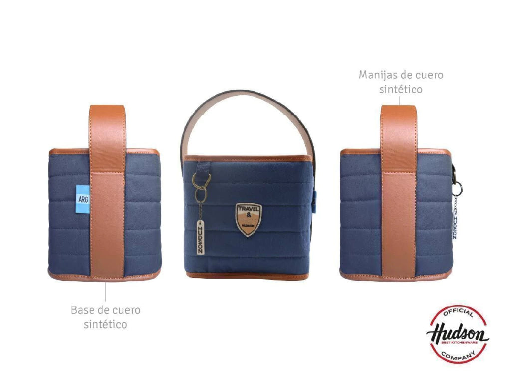 Set de Yerbera y Matera Estilo Canasta Azul