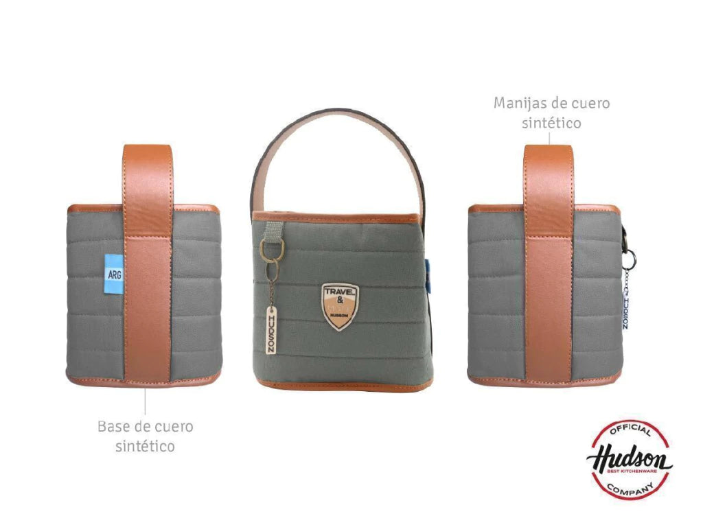 Set de Yerbera y Matera Estilo Canasta Gris