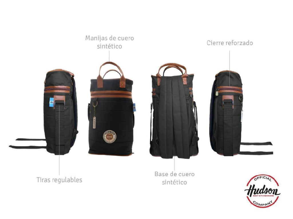 Set de Mochila Matera + Yerbera Negro en Poliester