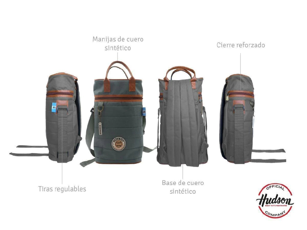 Set de Mochila Matera + Yerbera Gris en Poliester