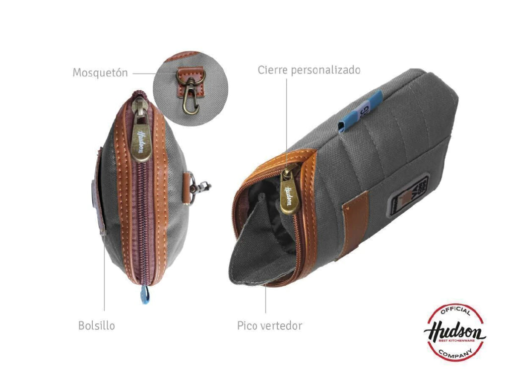 Set de Mochila Matera + Yerbera Gris en Poliester