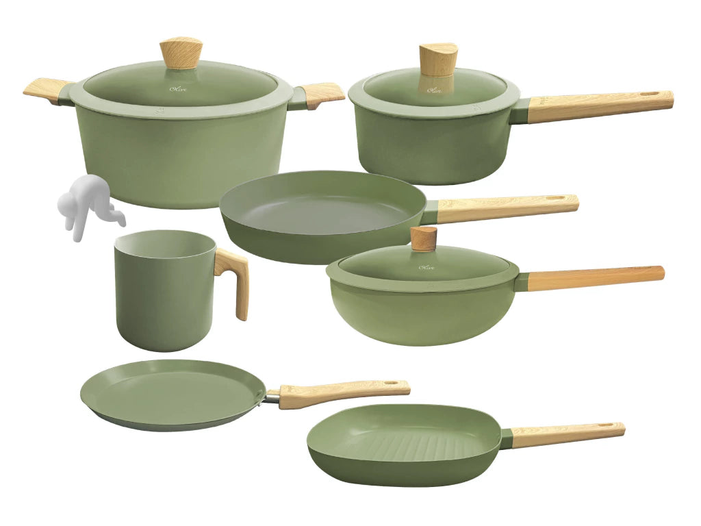 Batería Olive de 10 Piezas de Aluminio c/ Antiadherente