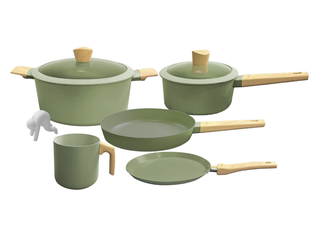 Batería Olive de 7 Piezas de Aluminio c/ Antiadherente