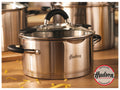Cacerola Acero Inoxidable 24 cm Triple Fondo Inducción Plateado