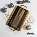 Set Asado Tabla de Madera de Acacia + Cuchillo Profesional Chef 7"