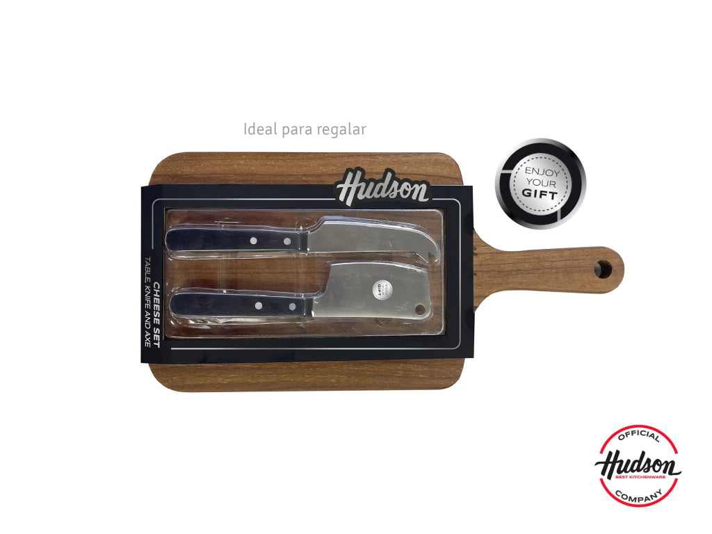 Set Tabla de madera + 2 Cuchillos Profesionales de Queso