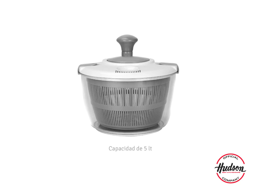 Centrifugador Plastico para Verduras 5 lts Escurridor y Seguros Plásticos