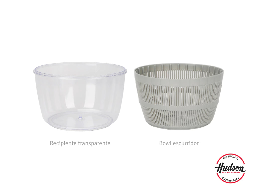 Centrifugador Plastico para Verduras 5 lts Escurridor y Seguros Plásticos