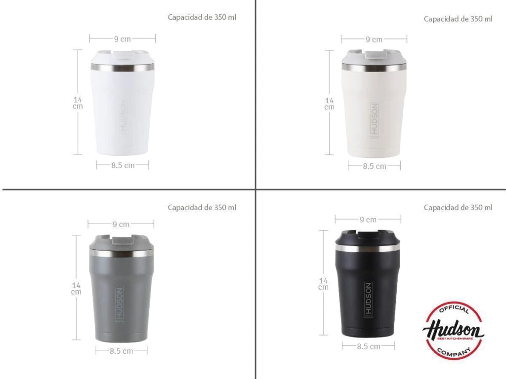 Vasos Térmicos de 350 cc de Acero Pulido para Café