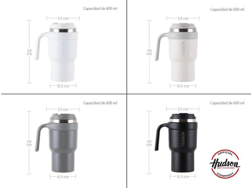Vasos Térmicos de Café 600cc con Interior de Acero Pulido
