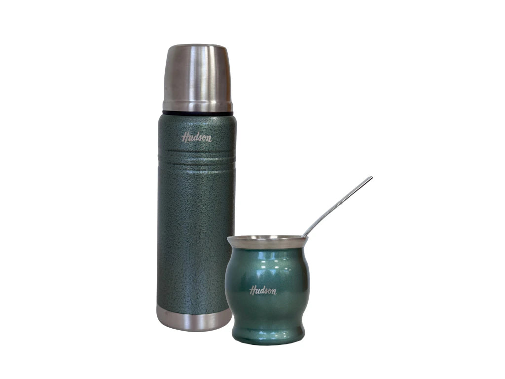 Set De Termo 500ml + Mate Copa Acero Inoxidable Verde