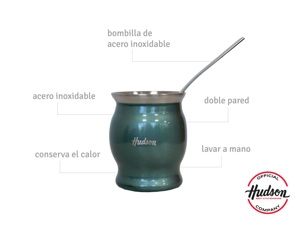 Set De Termo 500ml + Mate Copa Acero Inoxidable Verde