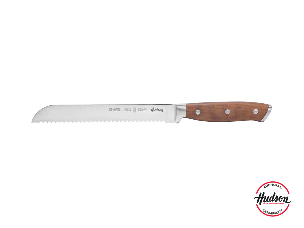Cuchillo para Pan de Acero Inoxidable con Mango de Madera