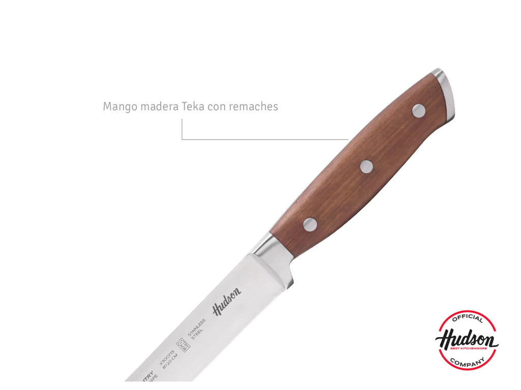 Cuchillo Trinchador Acero Inoxidable Mango Madera