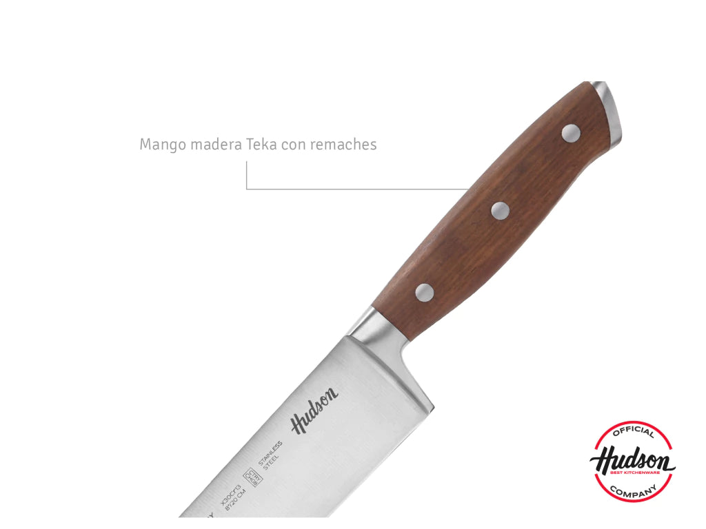Cuchillo Chef 8 Acero Inoxidable Mango Madera