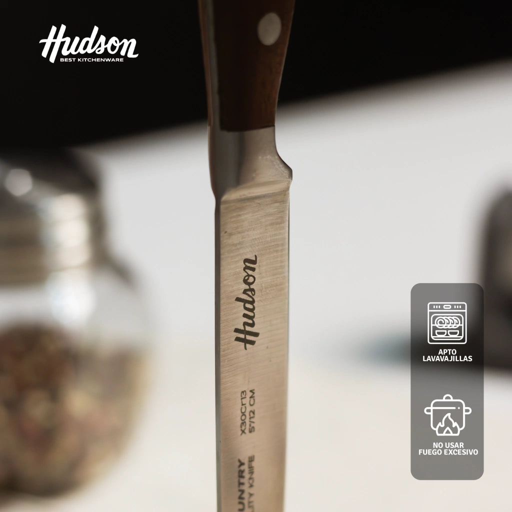 Cuchillo Utilitario Acero Inoxidable Mango Madera