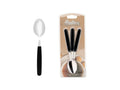 Pack x12 Cucharas de te Basic de Acero Inoxidable + Mango Negro de Plástico