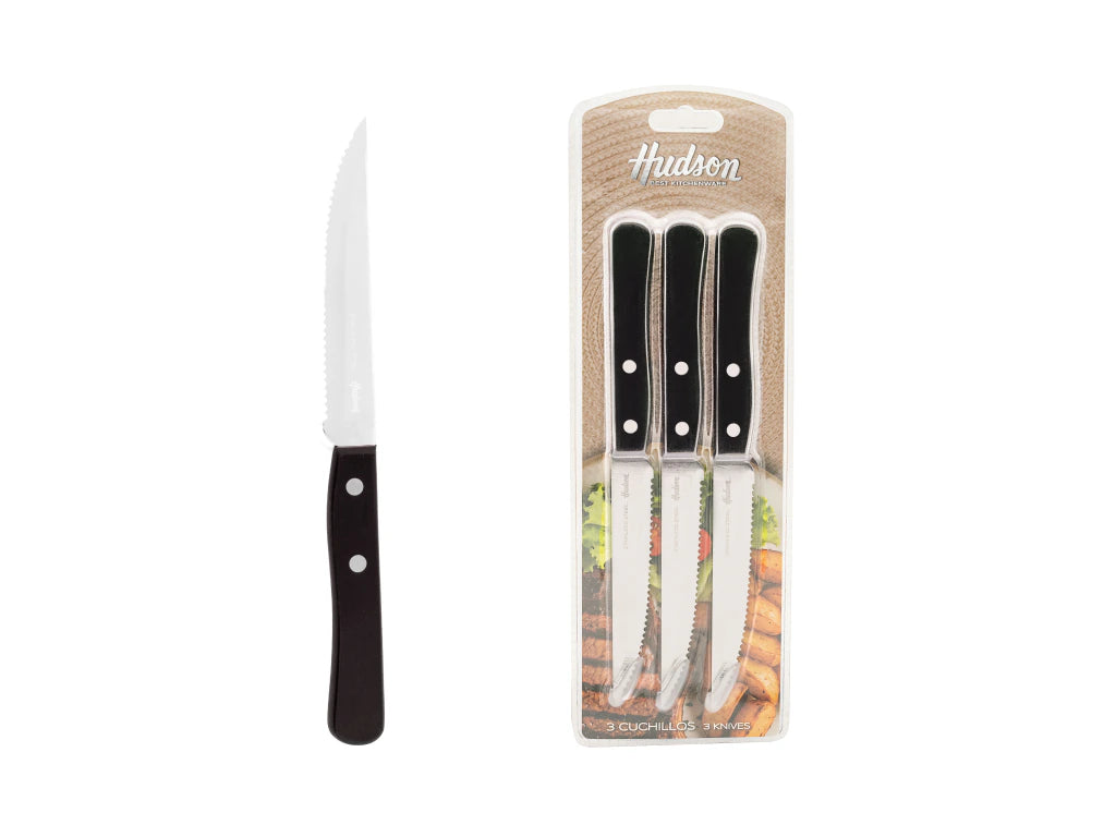 Pack x12 Cuchillos Daily de Acero Inoxidable + Mango Negro de Plástico