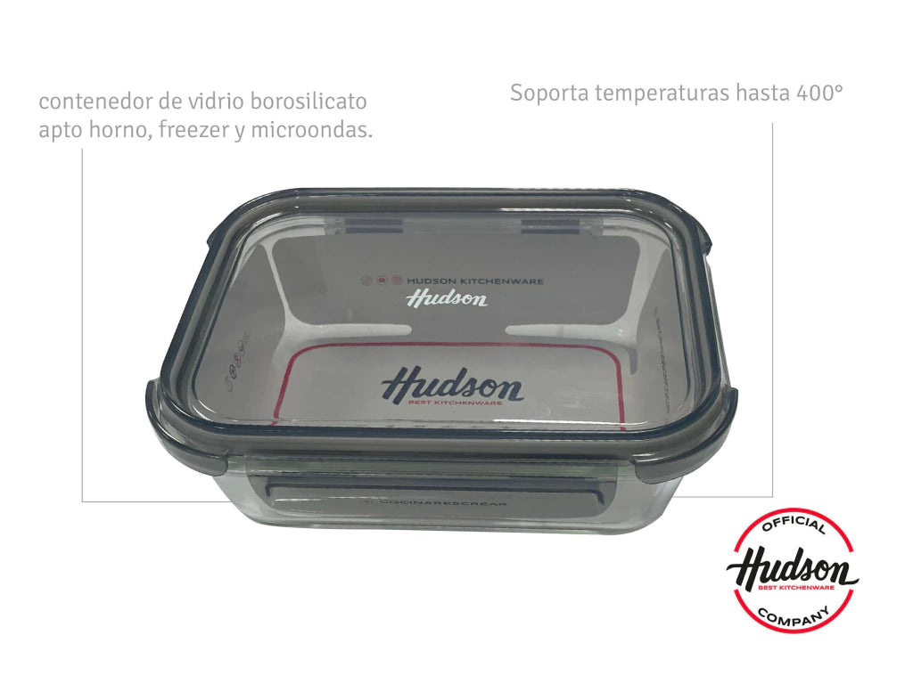 Contenedor Vidrio Con Tapa Hermetica 196×145×60 p/ Horno