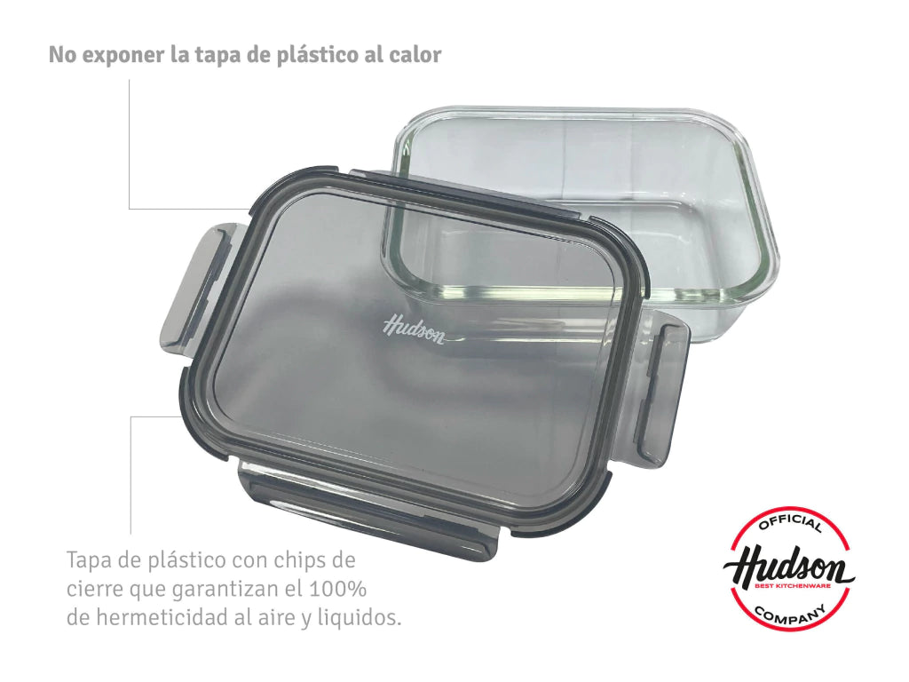 Contenedor Vidrio Con Tapa Hermetica 196×145×60 p/ Horno