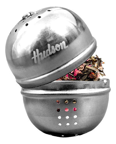 Infusor De Té En Hebras Redondo Con Cadena Plateado