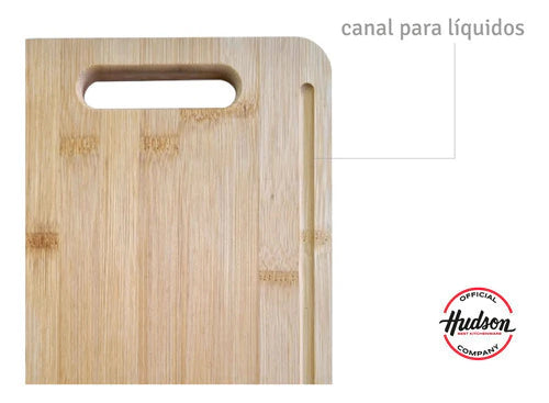 Set De Cuchillos Desing + Tabla Bambú 27x19+ Afilador Hudson