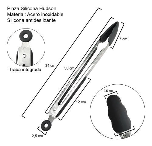 Pinza de Acero Inoxidable 30 cm Plateado