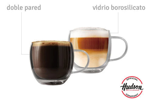 Set2 Vasos Doble Pared Con Asa De 80ml Hudson Oficial
