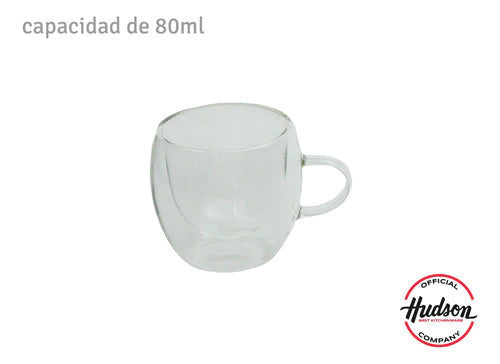 Set Jarra Vidrio + Set 4vasos Con Asa Vidrio Hudson Oficial