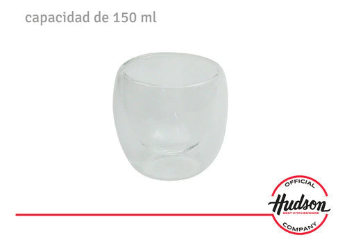 Set De 6 Vasos Doble Pared De Vidrio Lisos De 150 Ml