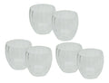 Set 6 Vasos Doble Pared Vidrio Rayado De 150ml Hudson