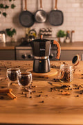Cafetera Esmaltada Italiana Gris Moka 6 Pocillos