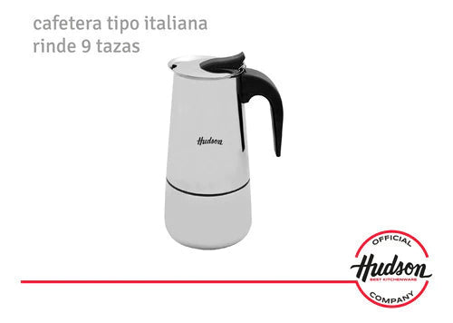 Cafetera Italiana de Acero Inoxidable p/ 9 pocillos