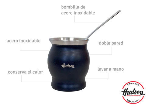Mate de Acero Inoxidable Copa de 140 ml Negro