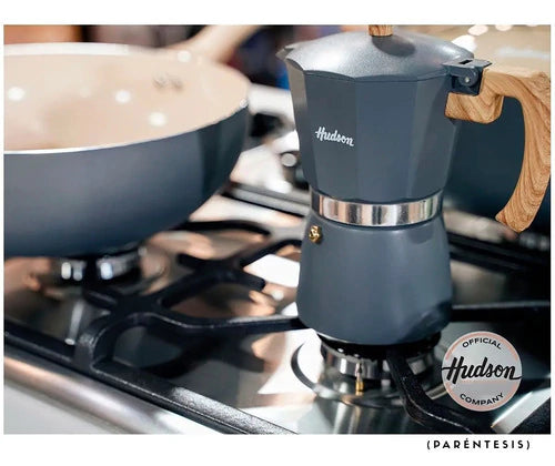 Cafetera Esmaltada Italiana Gris Moka 6 Pocillos