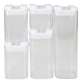 Set x5 Frascos Plásticos Herméticos con Tapa Rectangulares