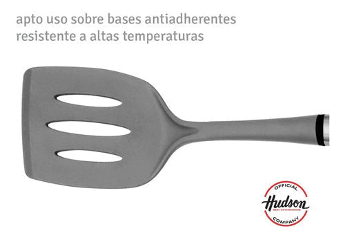 Espátula Calada Nylon Con Mango De Acero Inoxidable